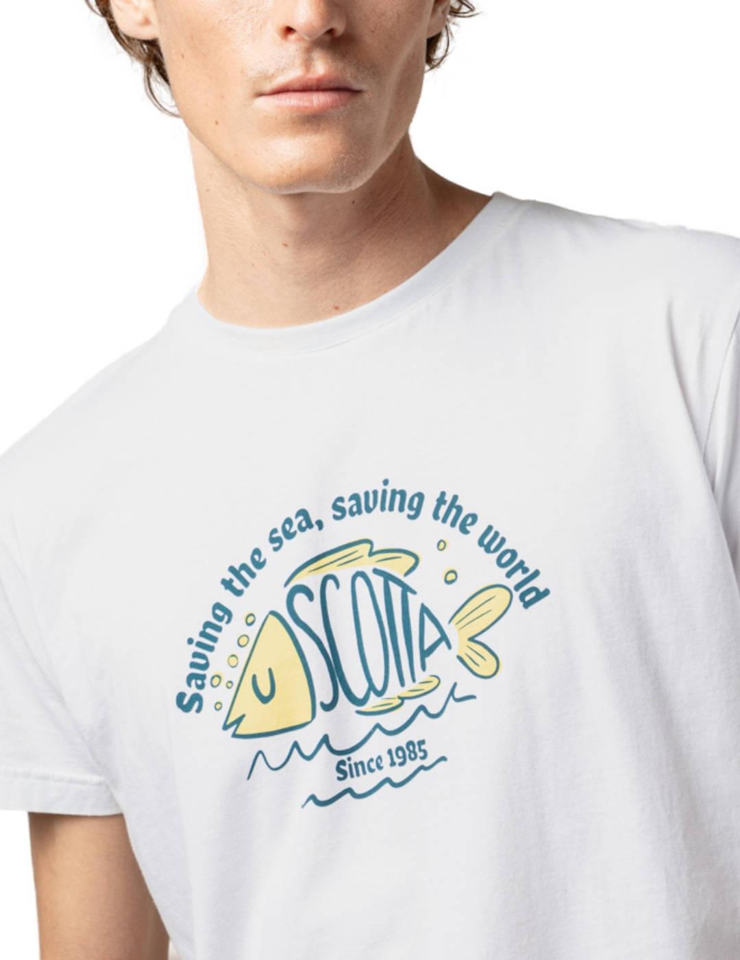 Camiseta Scotta Fish organic blanco para hombre-NE