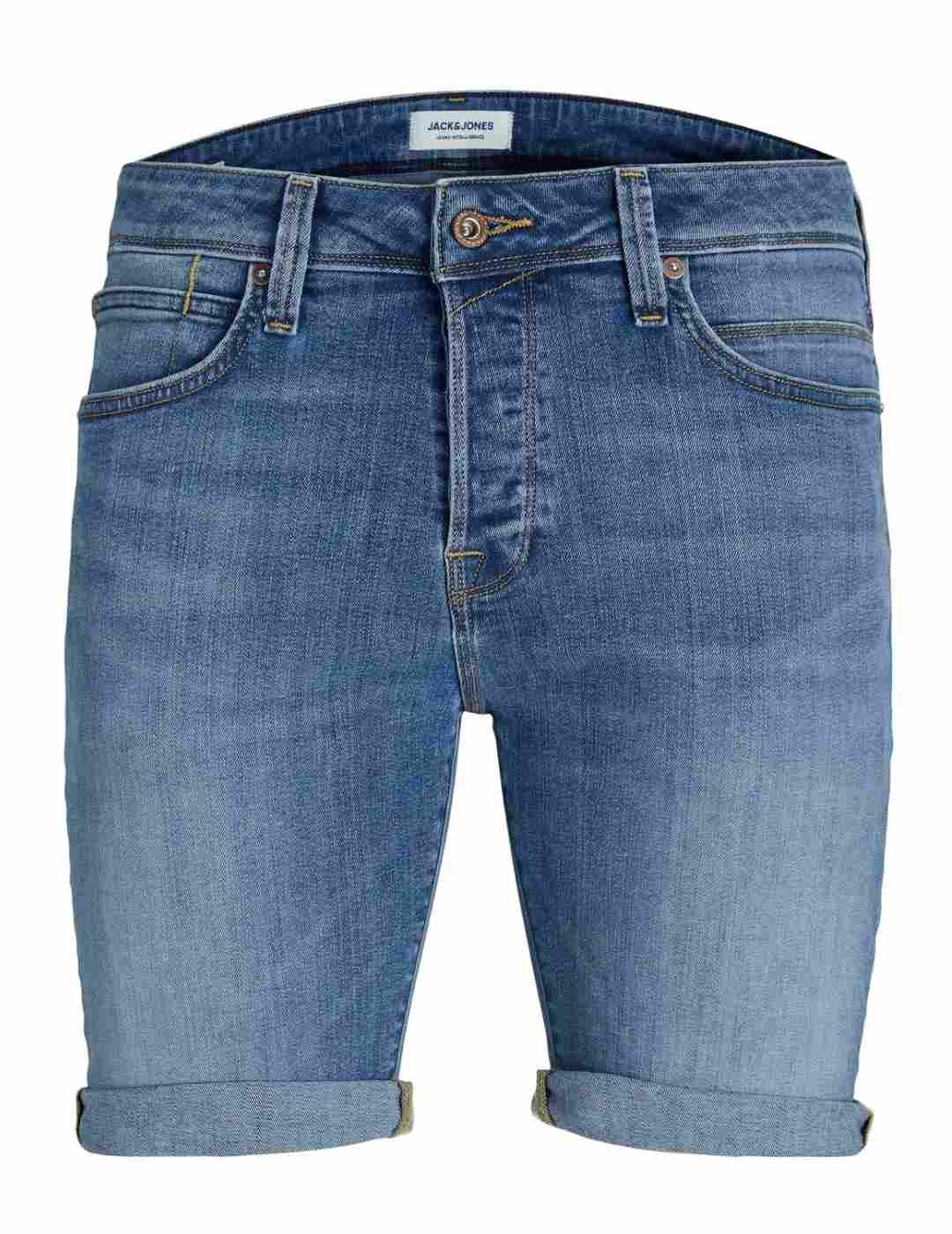 Shorts Jack&Jones Rick azul medio con dobladillo de hombre