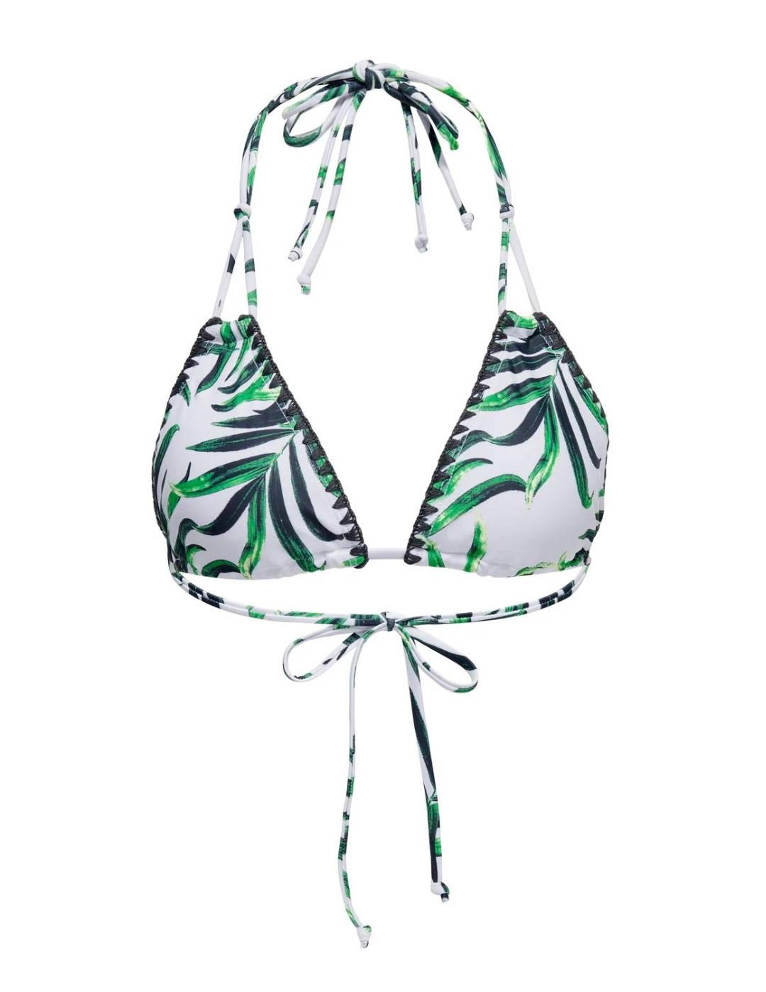 Bikini  Only Tricia top verde de triángulo para mujer