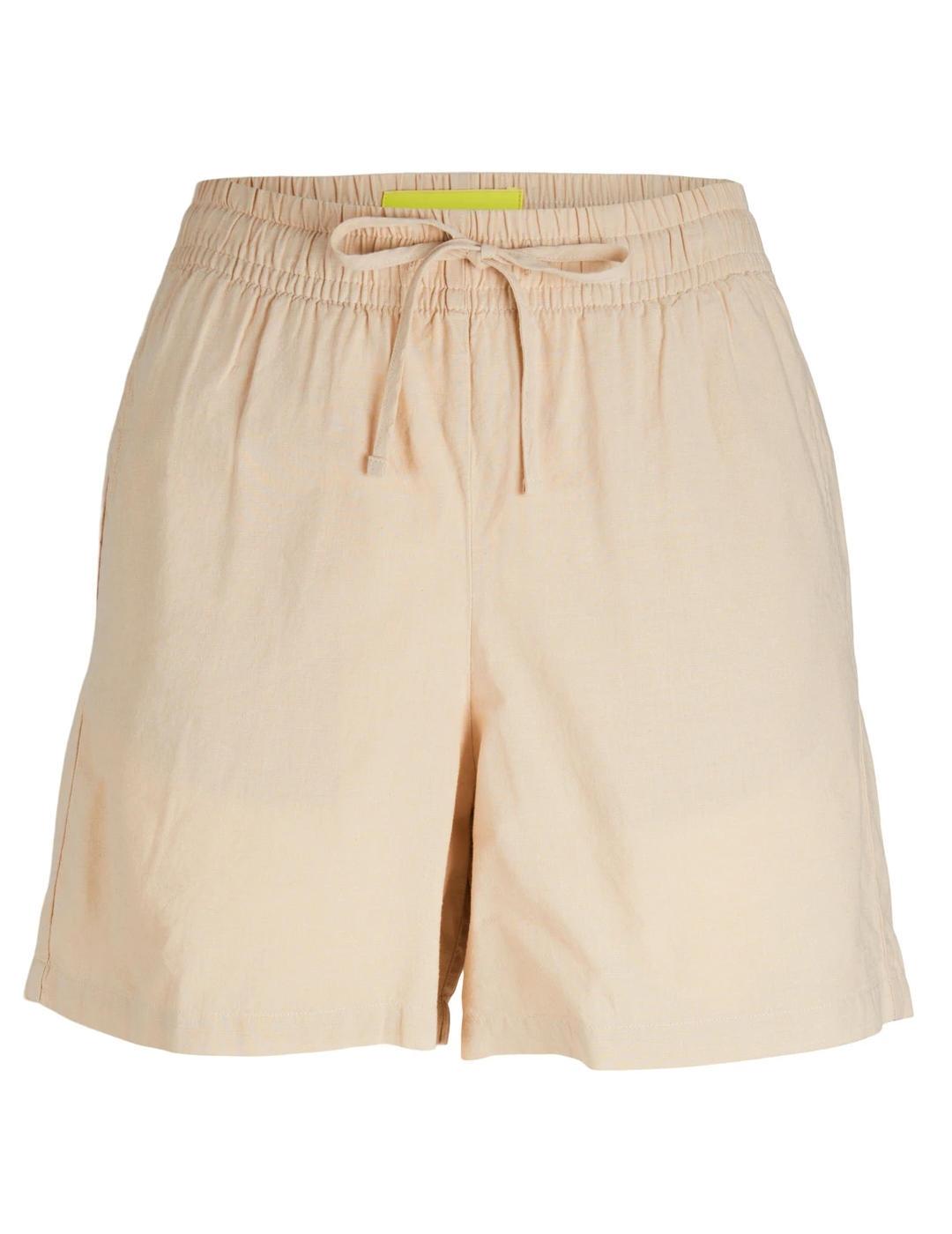 Short JJXX Amy beige lino relaxed para mujer