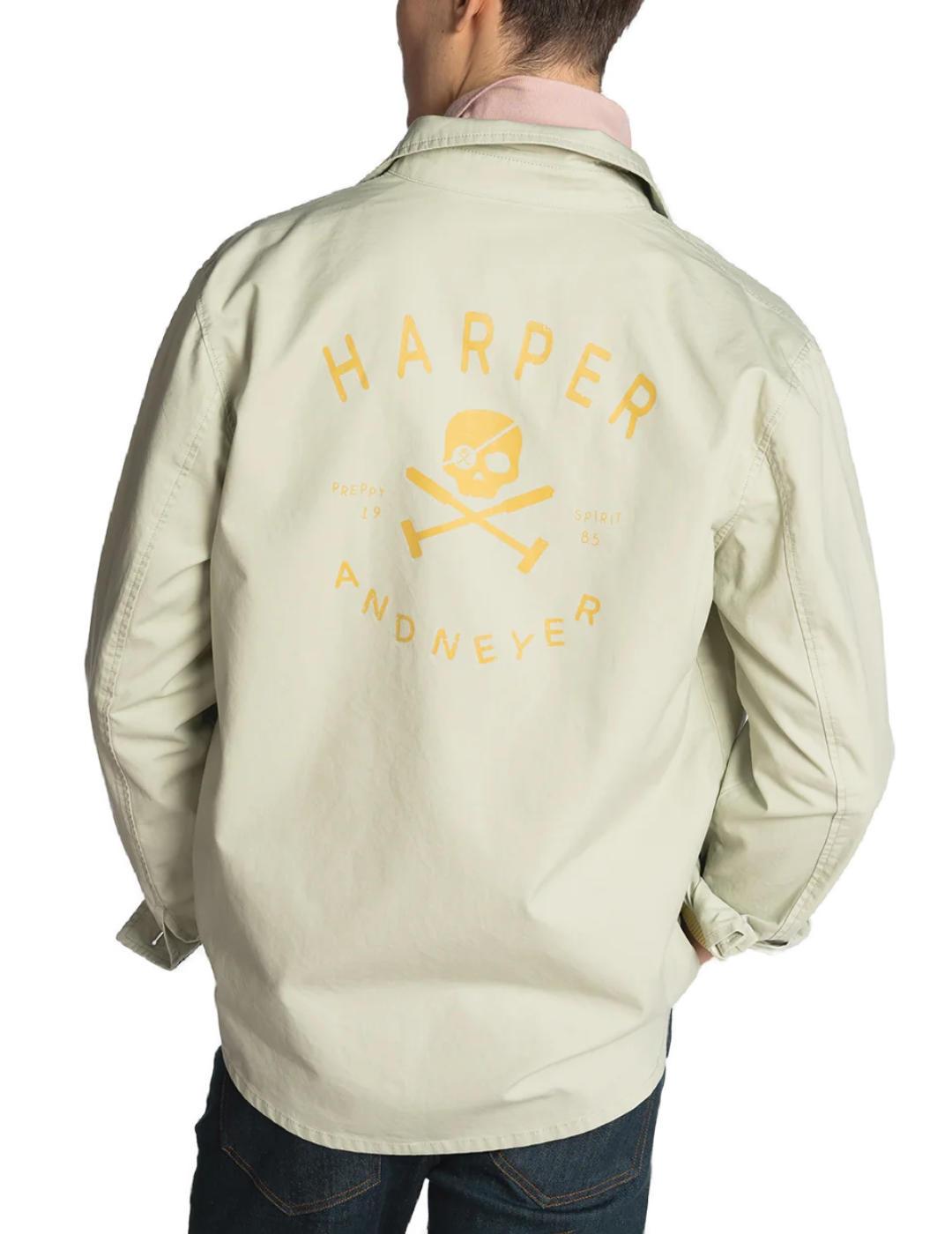 Sobrecamisa Harper Skull verde claro logotipo para hombre