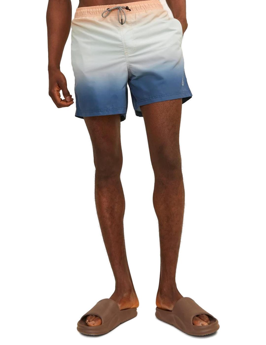 Bañador Jack&Jones Fiji degradado azul/naranja para hombre