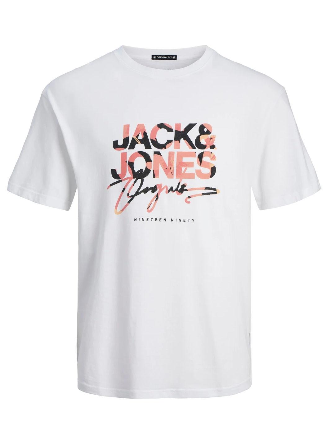 Camiseta Jack&Jones Junior Aruba blanco manga corta  niño