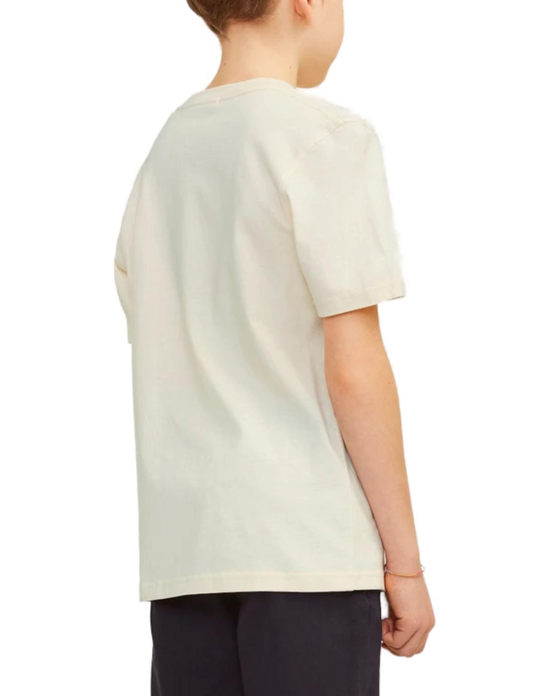 Camiseta Jack&Jones Junior Aruba beige manga corta niño