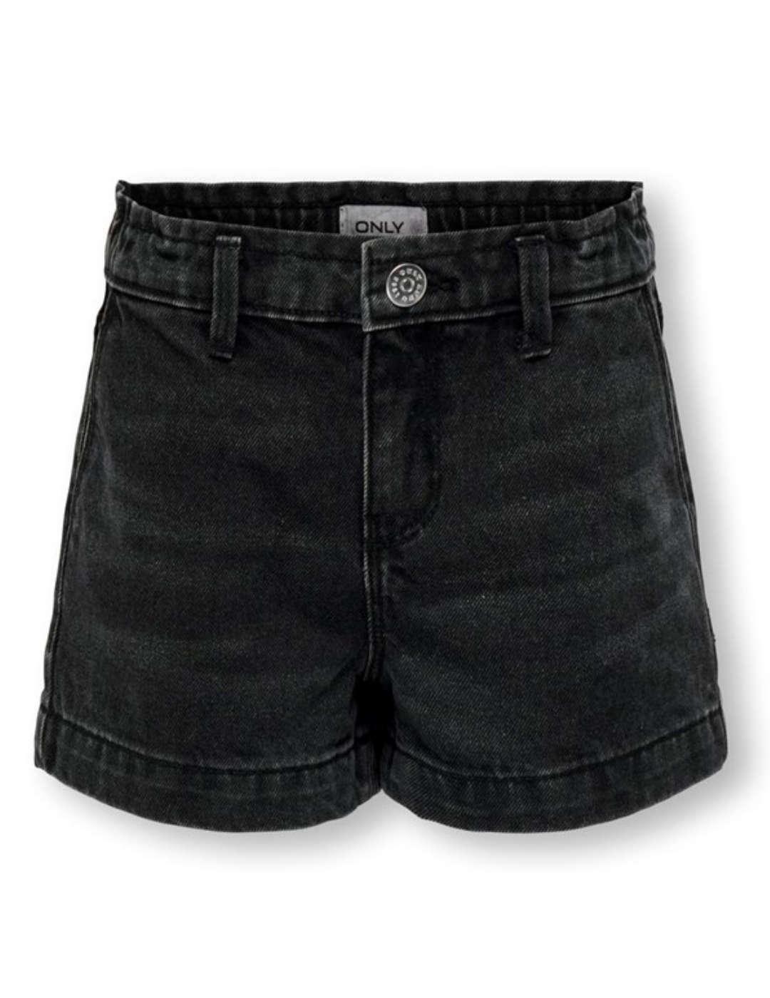 Short Only Kids Comet negro desgastado para niña