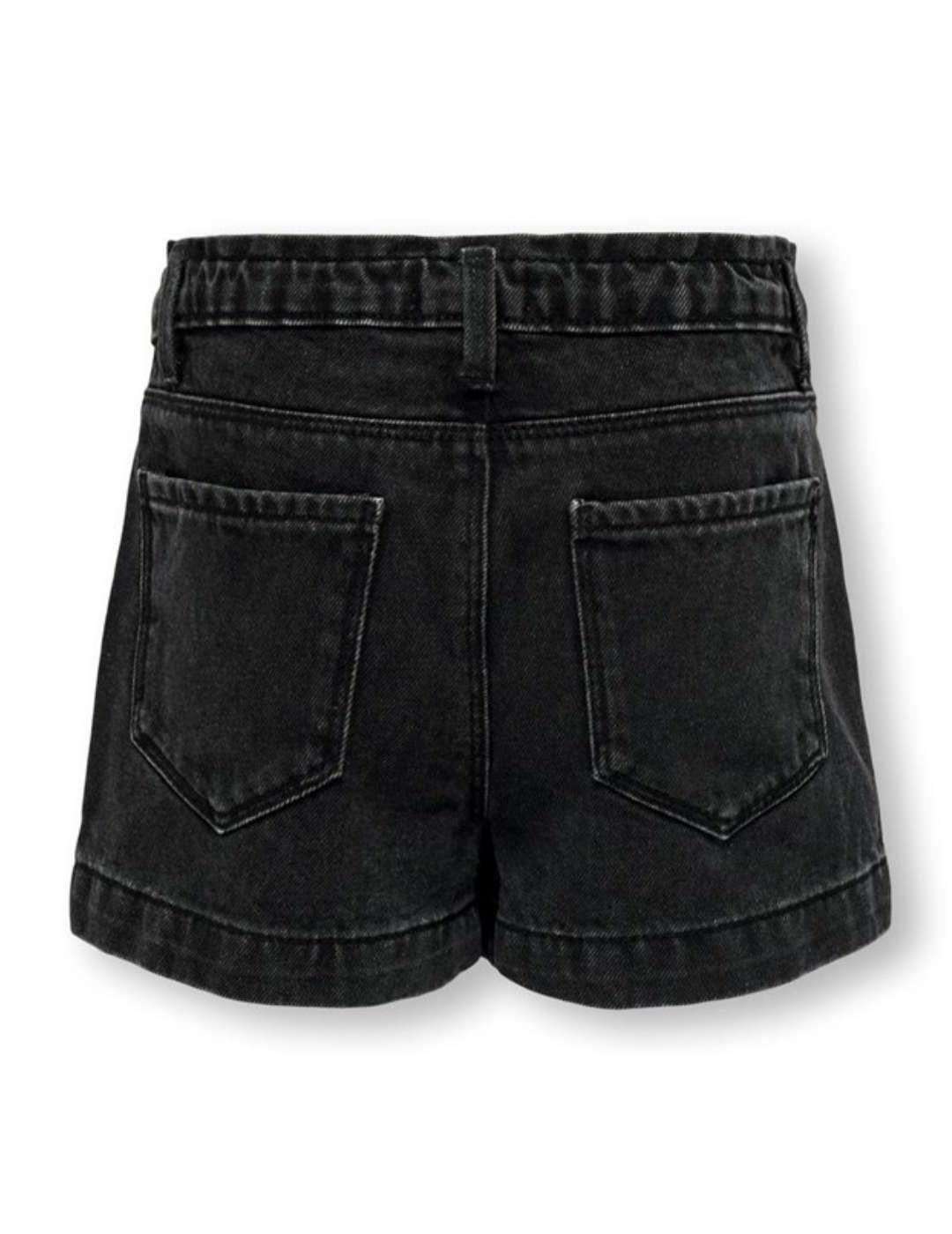 Short Only Kids Comet negro desgastado para niña