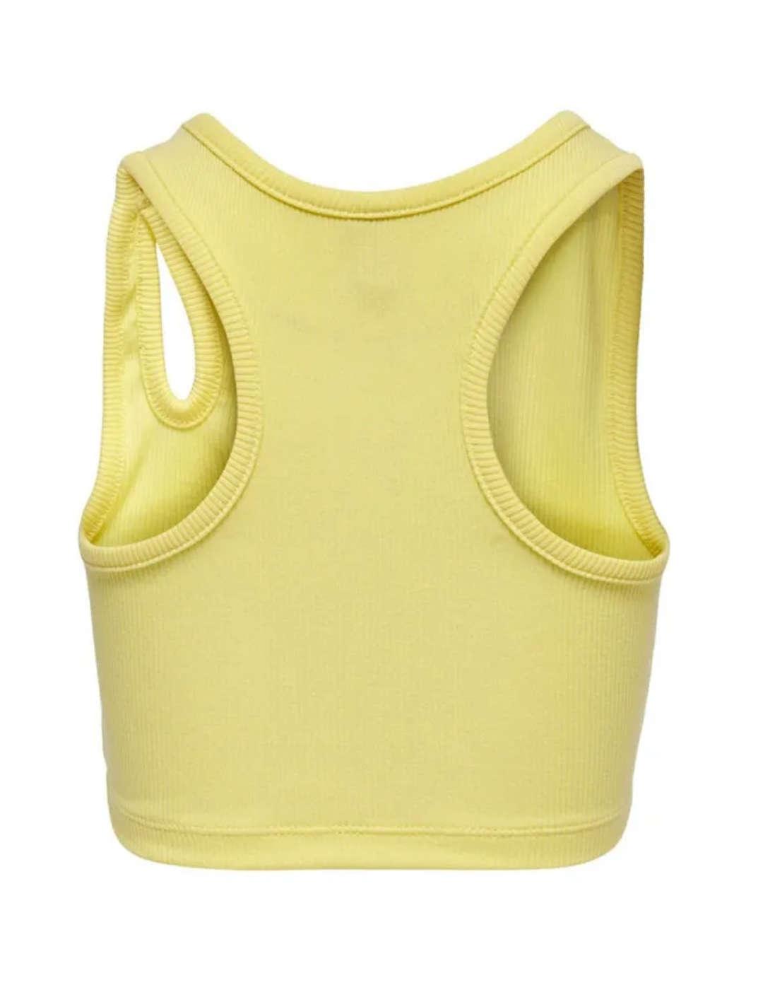 Camiseta tirantes Only Kids Messa amarillo de niña