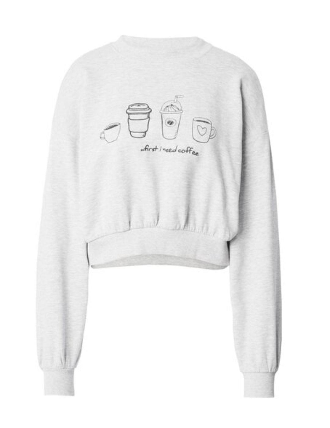 Sudadera Only Cate coffe gris sin capucha para mujer