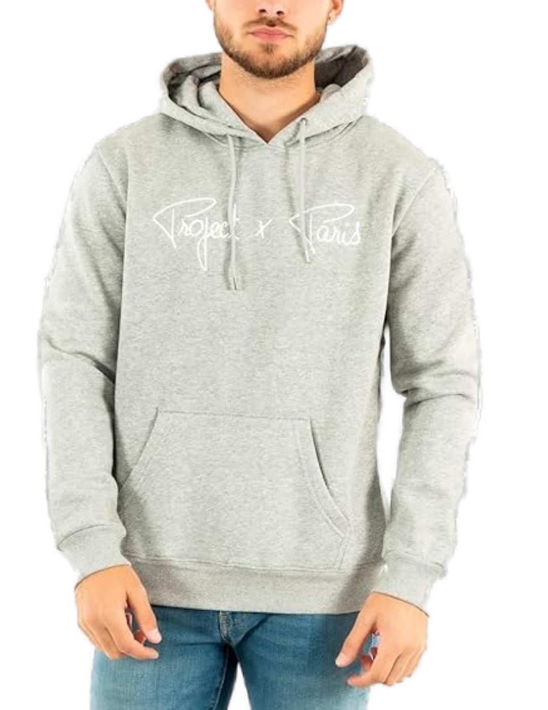 Sudadera ProjectxParis gris letras blancas capucha unisex