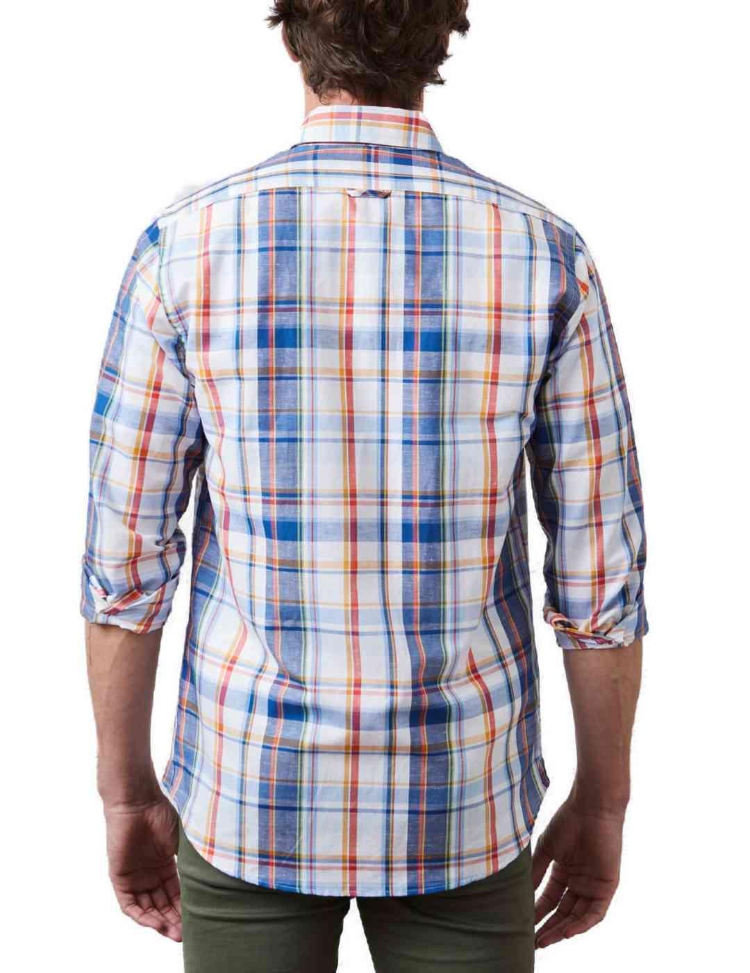 Camisa Altonadock azul manga larga para hombre