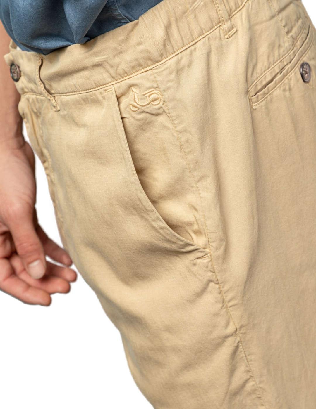 Pantalón Scotta Jogging Garment beige de lino para hombre