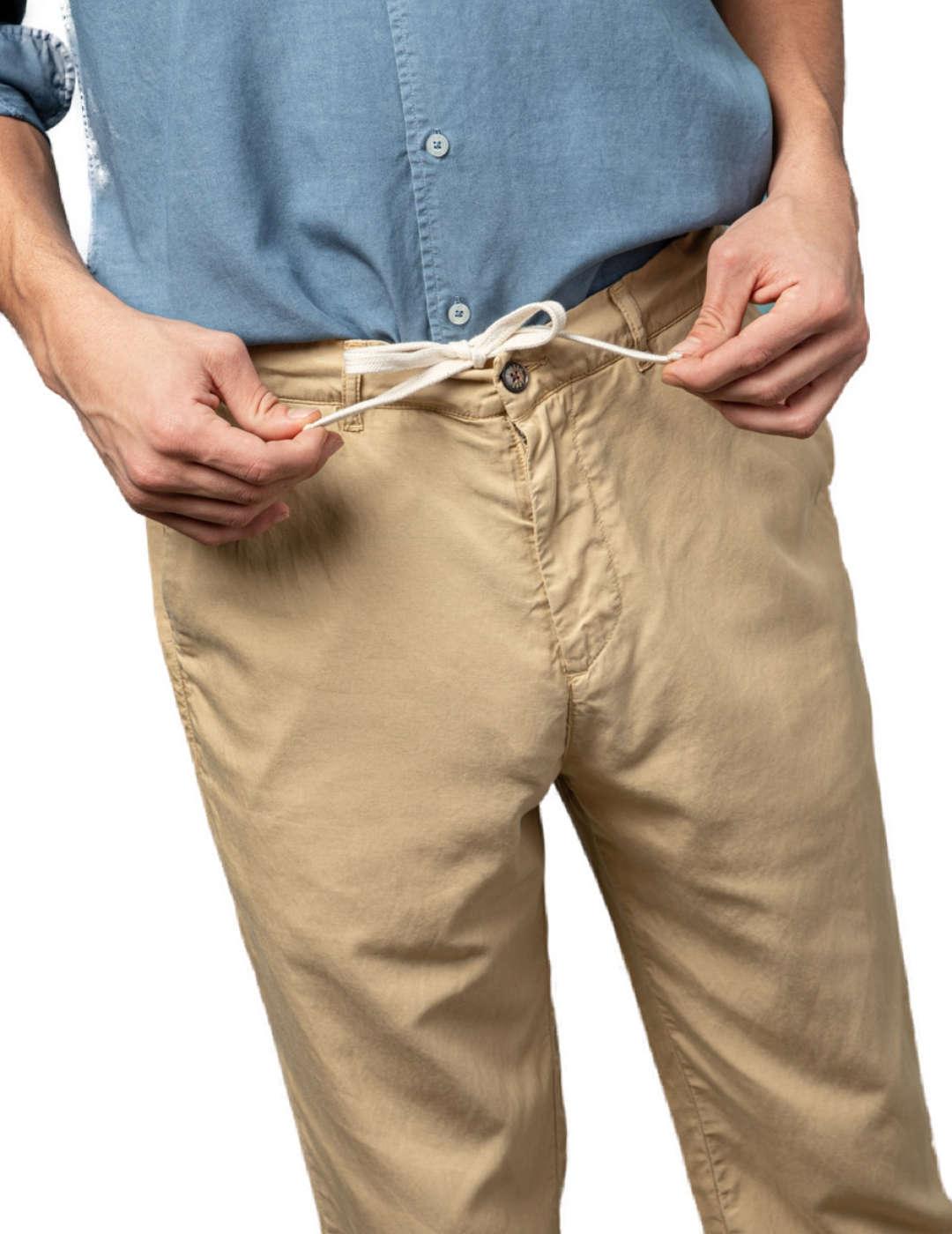 Pantalón Scotta Jogging Garment beige de lino para hombre