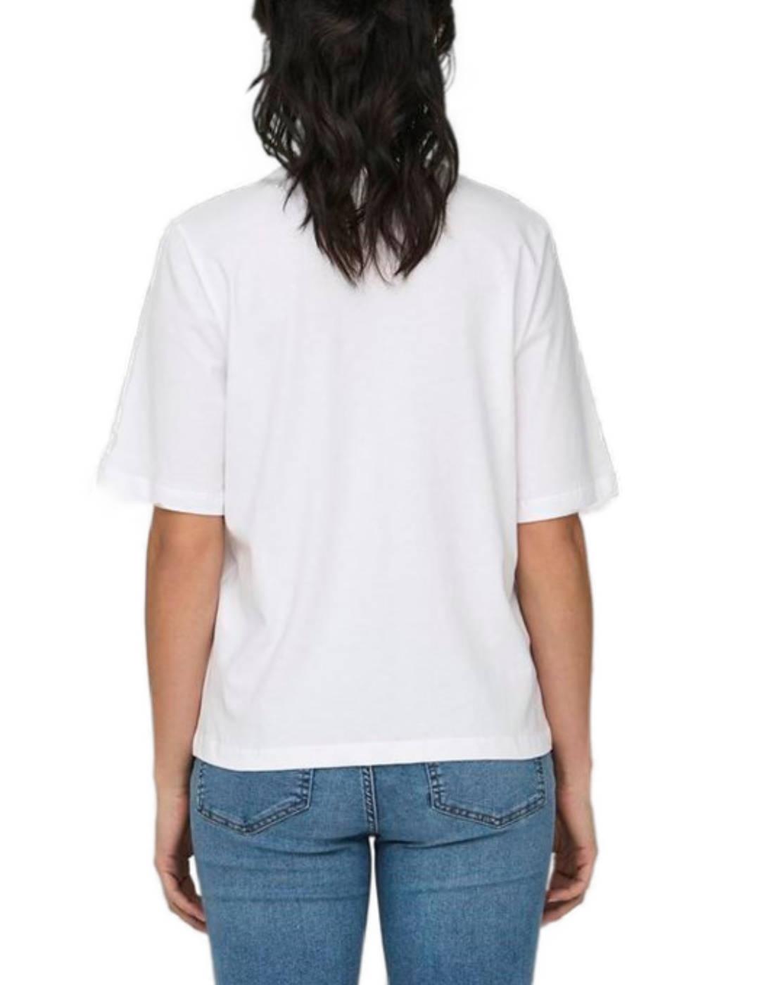 Camiseta Only Dorte blanca animal manga corta para mujer
