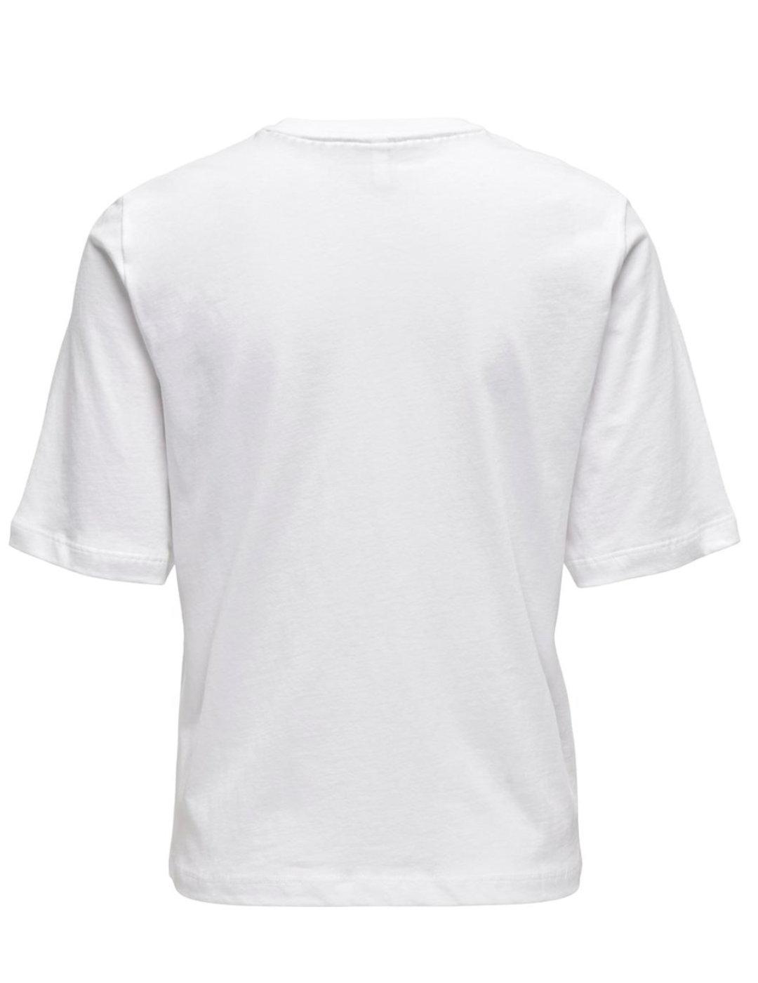 Camiseta Only Dorte blanca perritos manga corta de mujer