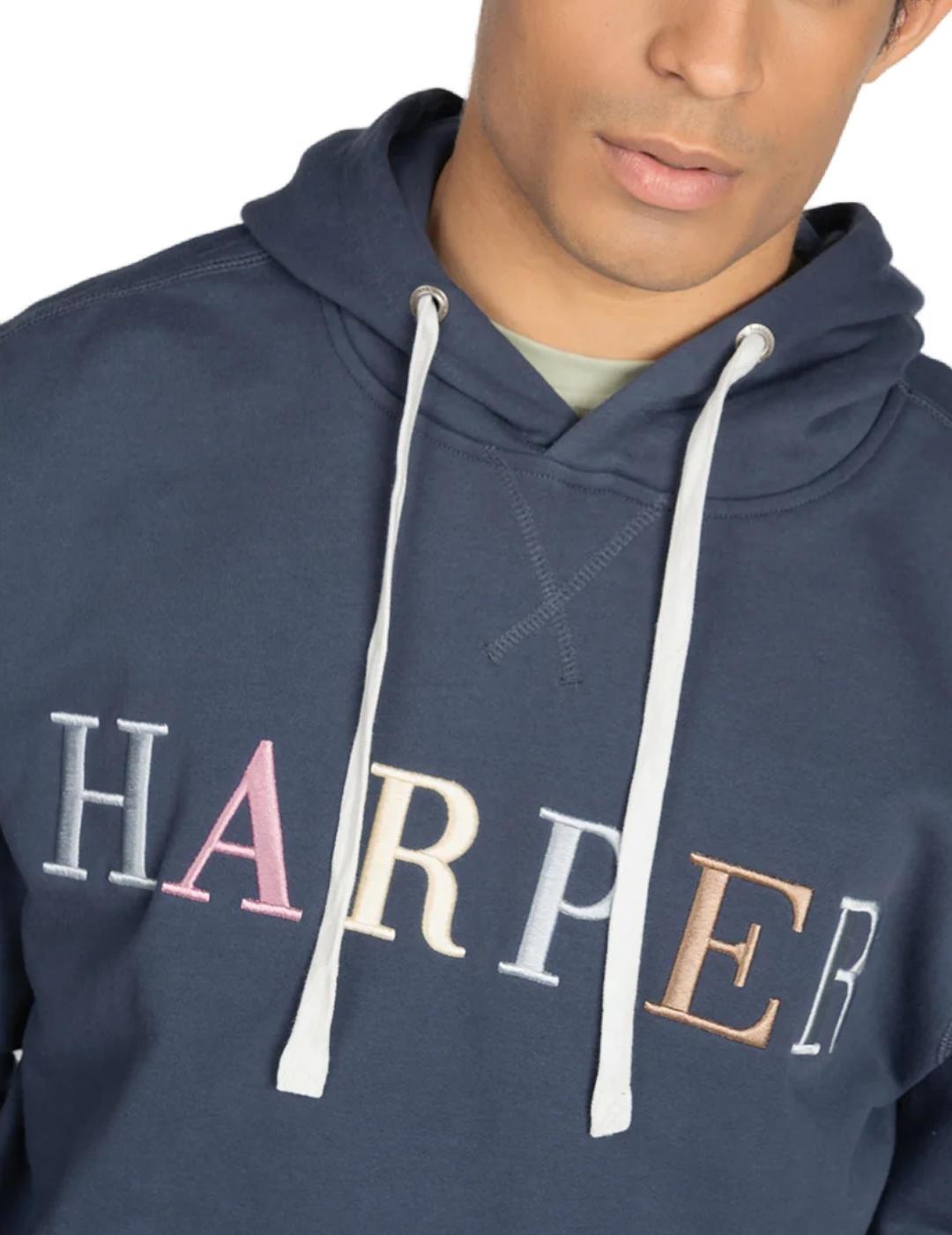 Sudadera Harper Yatch Club marino con capucha para hombre