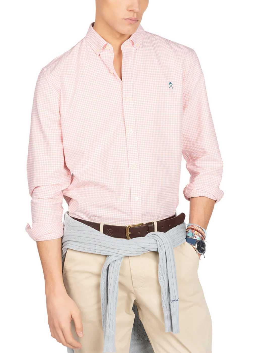 Camisa Harper Amberes rosa cuadro vichy para hombre