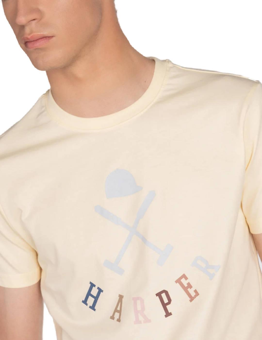 Camiseta Harper Preppy amarilla manga corta para hombre