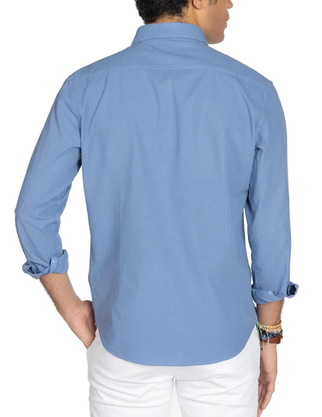 Camisa Harper Florida azul manga larga para hombre