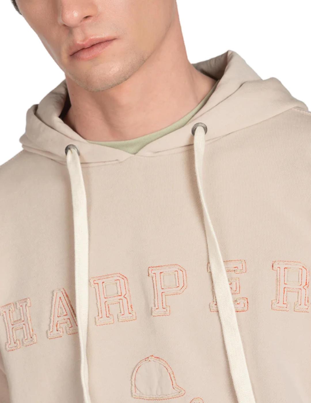 Sudadera Harper New England beige con capucha para hombre