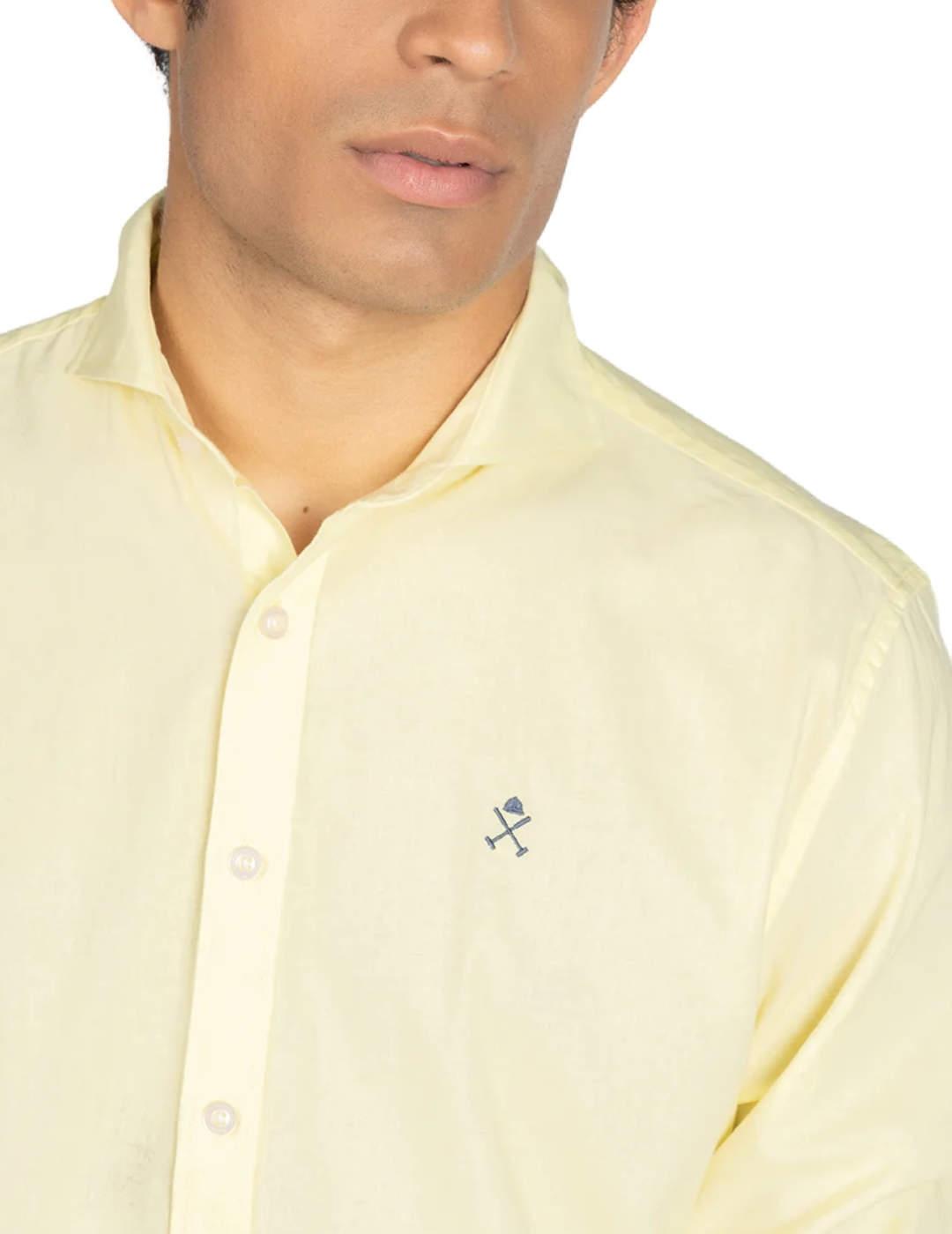 Camisa Harper Florida amarilla manga larga para hombre