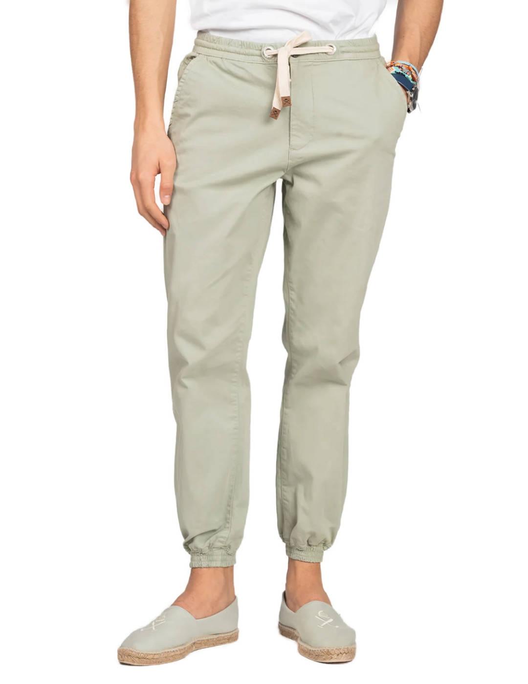 Pantalón Harper&Neyer Jogger verde relaxed con puño hombre