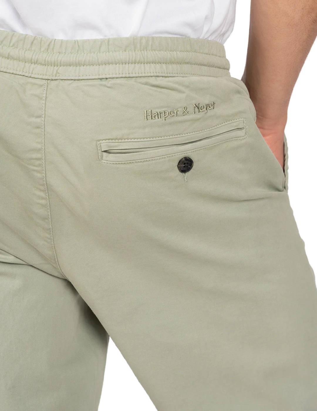 Pantalón Harper&Neyer Jogger verde relaxed con puño hombre