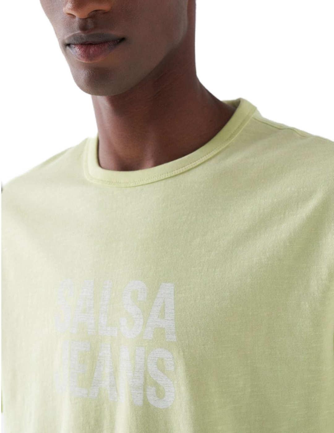 Camiseta Salsa lima logo blanco manga corta para hombre