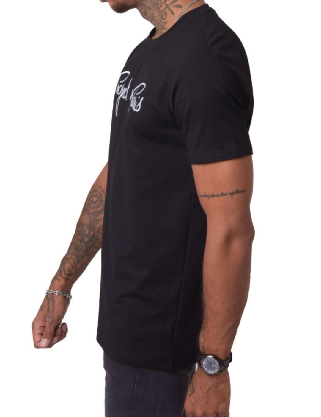 Camiseta ProjectxParis negra logo blanco manga corta unisex