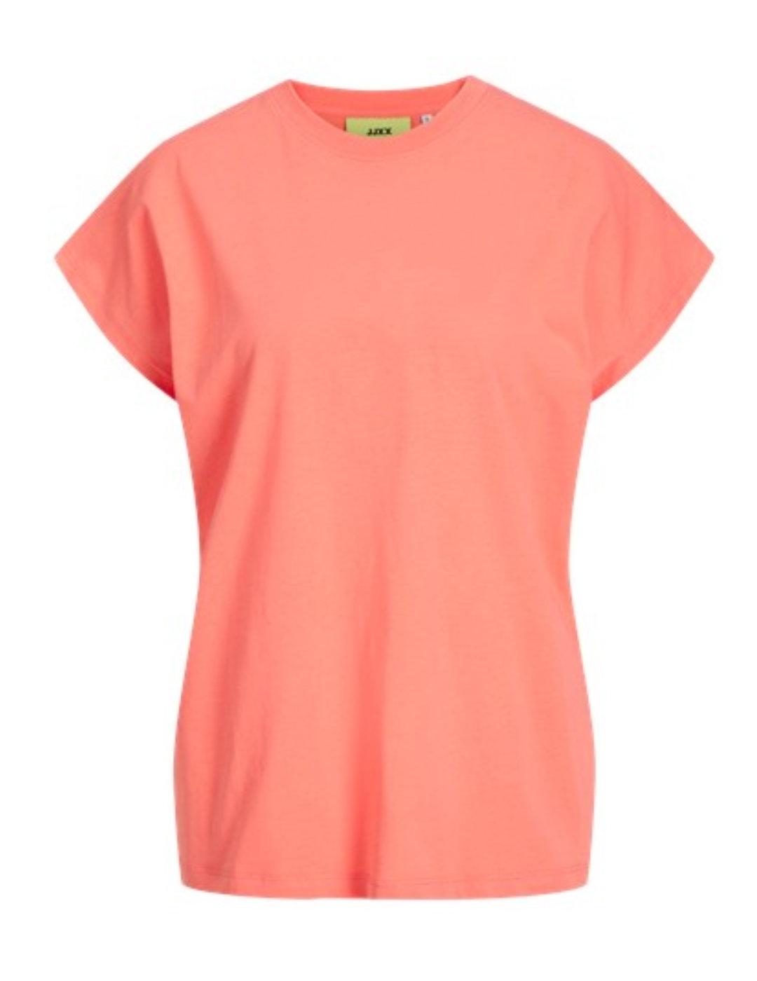 Camiseta JJXX Astrid coral manga corta para mujer