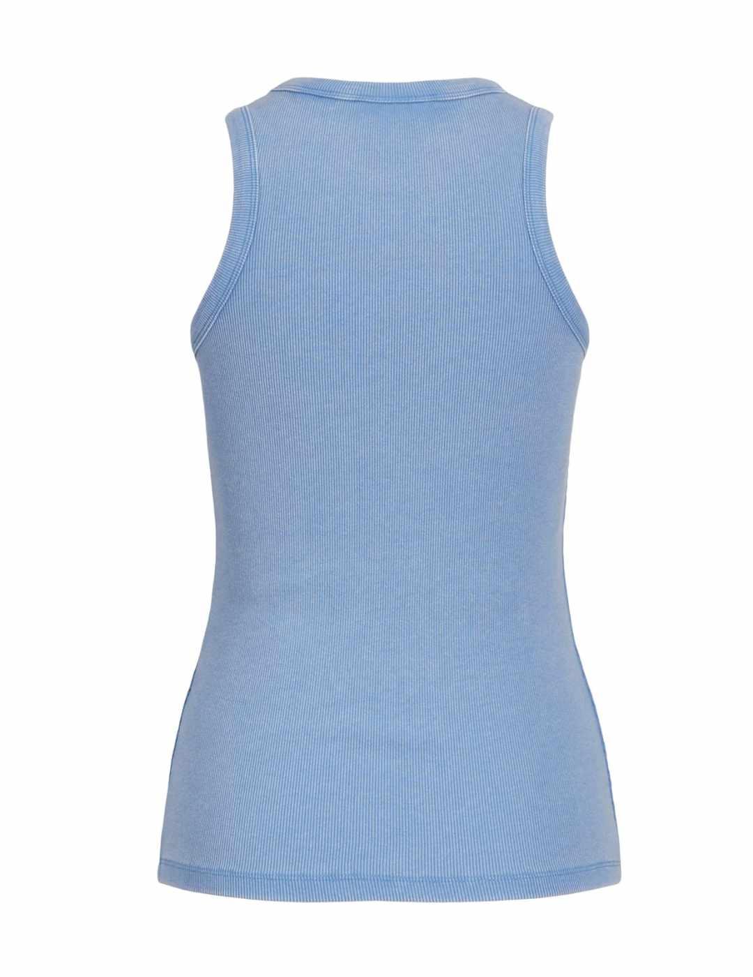 Camiseta JJXX Forest azul metalizado tirantes ajustada mujer