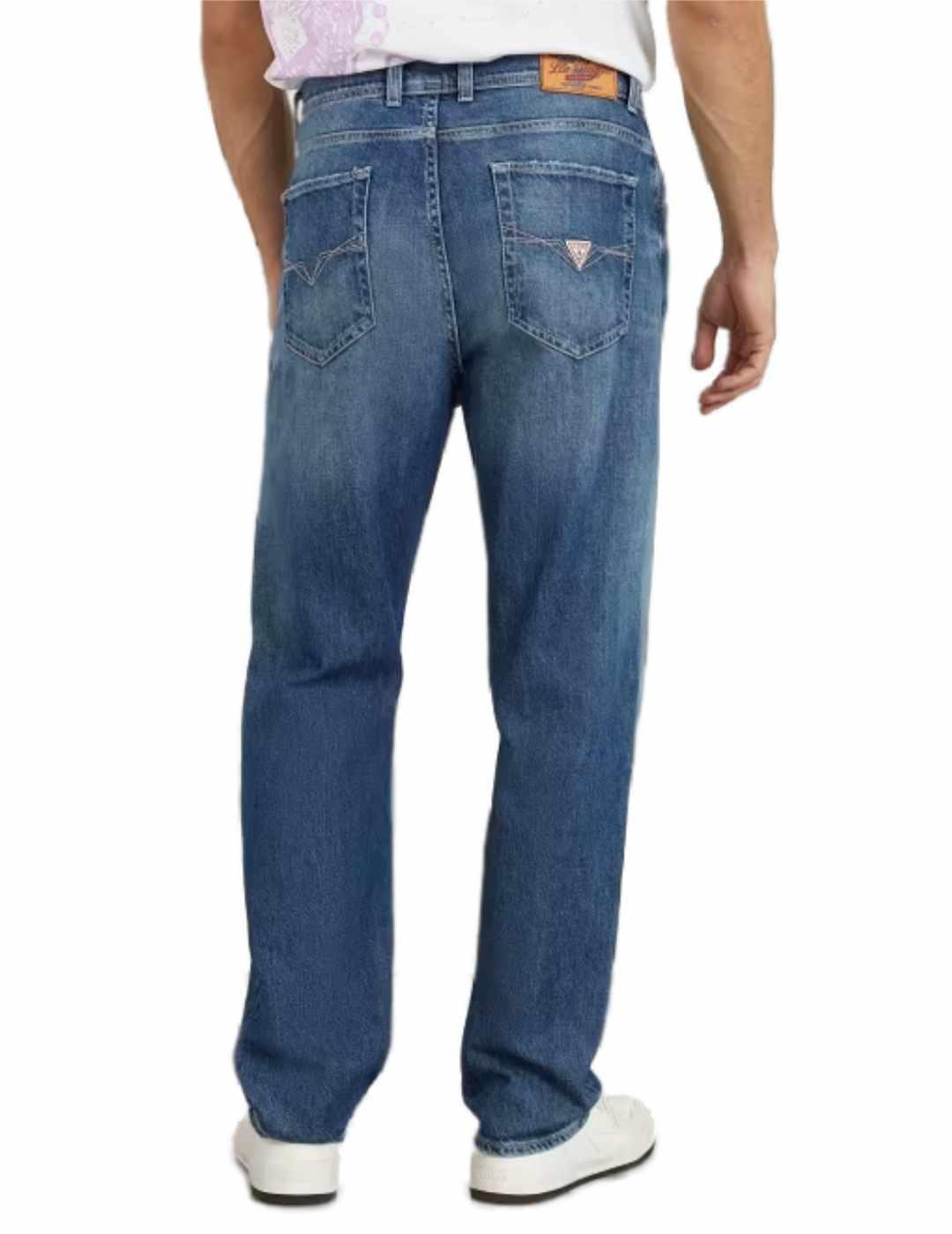 Pantalón vaquero Guess Mike marino Regular para hombre