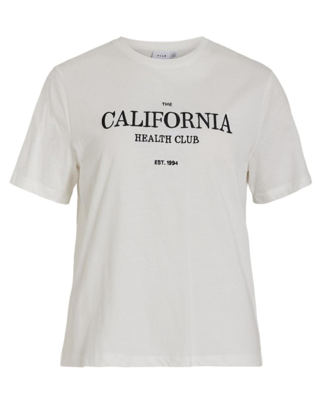 Camiseta Vila Bil blanca letras negras manga corta de mujer