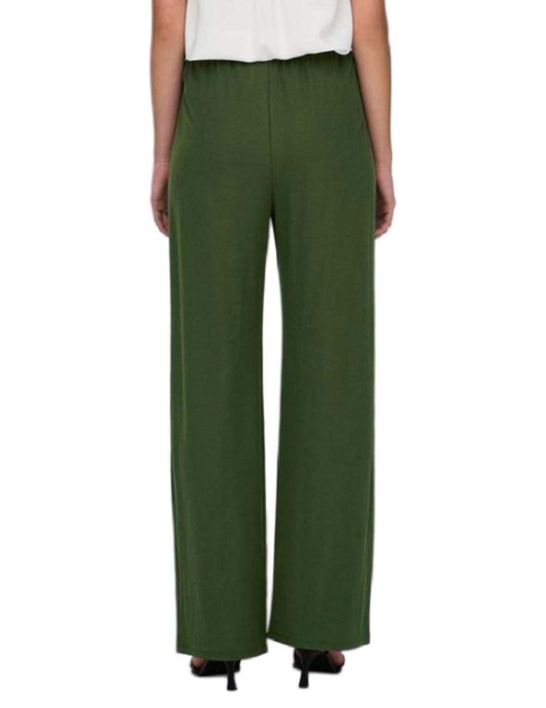 Pantalón Only Jany recto verde cintura elástica para mujer