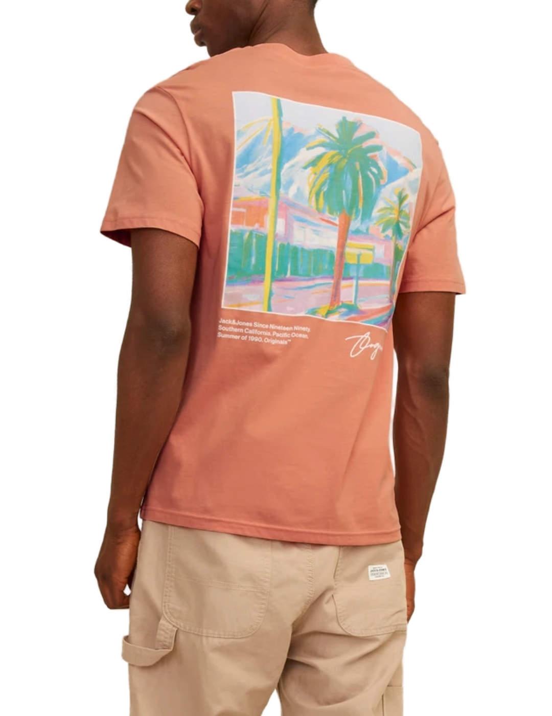 Camiseta Jack&Jones Aruba naranja manga corta para hombre
