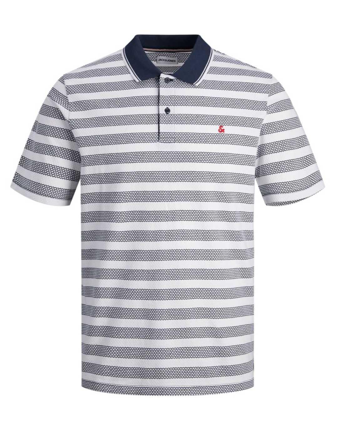 Polo Jack&Jones Waylon marino rayas manga corta para hombre