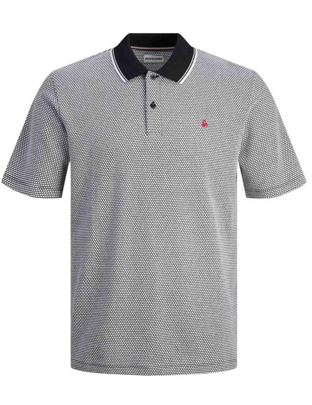 Polo Jack&Jones Waylon negro puntos manga corta para hombre