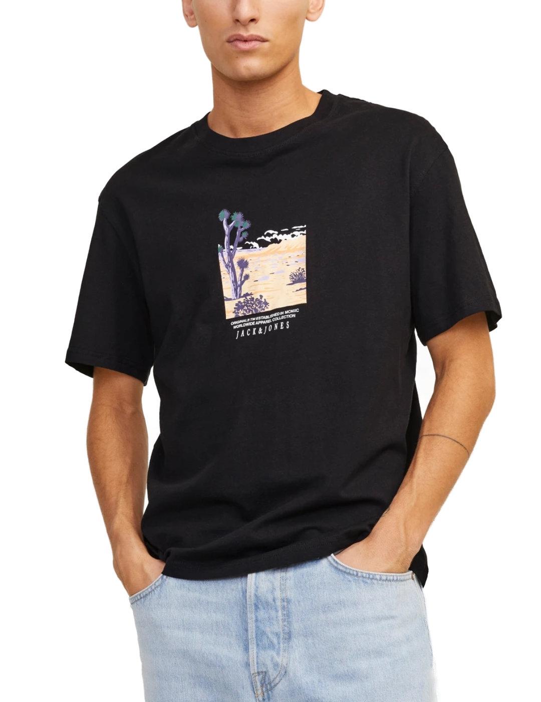 Camiseta Jack&Jones Lucca negro manga corta  para hombre