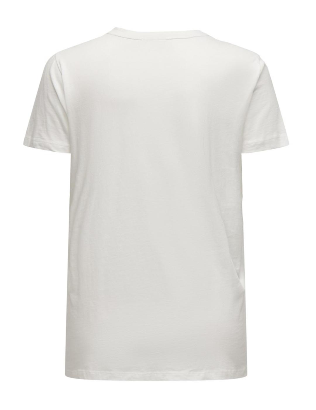 Camiseta Only Carmakoma Miko blanco manga corta para mujer