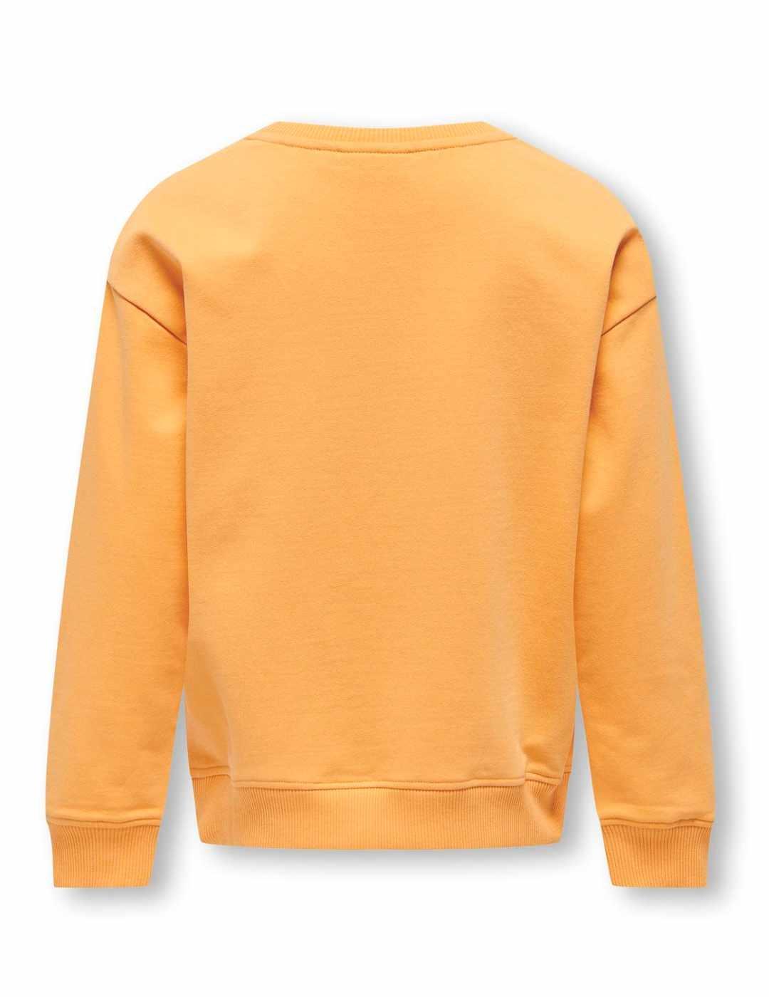 Sudadera Only Kids Ganna naranja sin capucha para niña