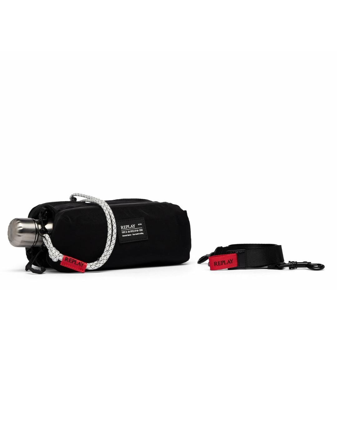 Bolso bandolera mini Replay negro multibolsillos unisex