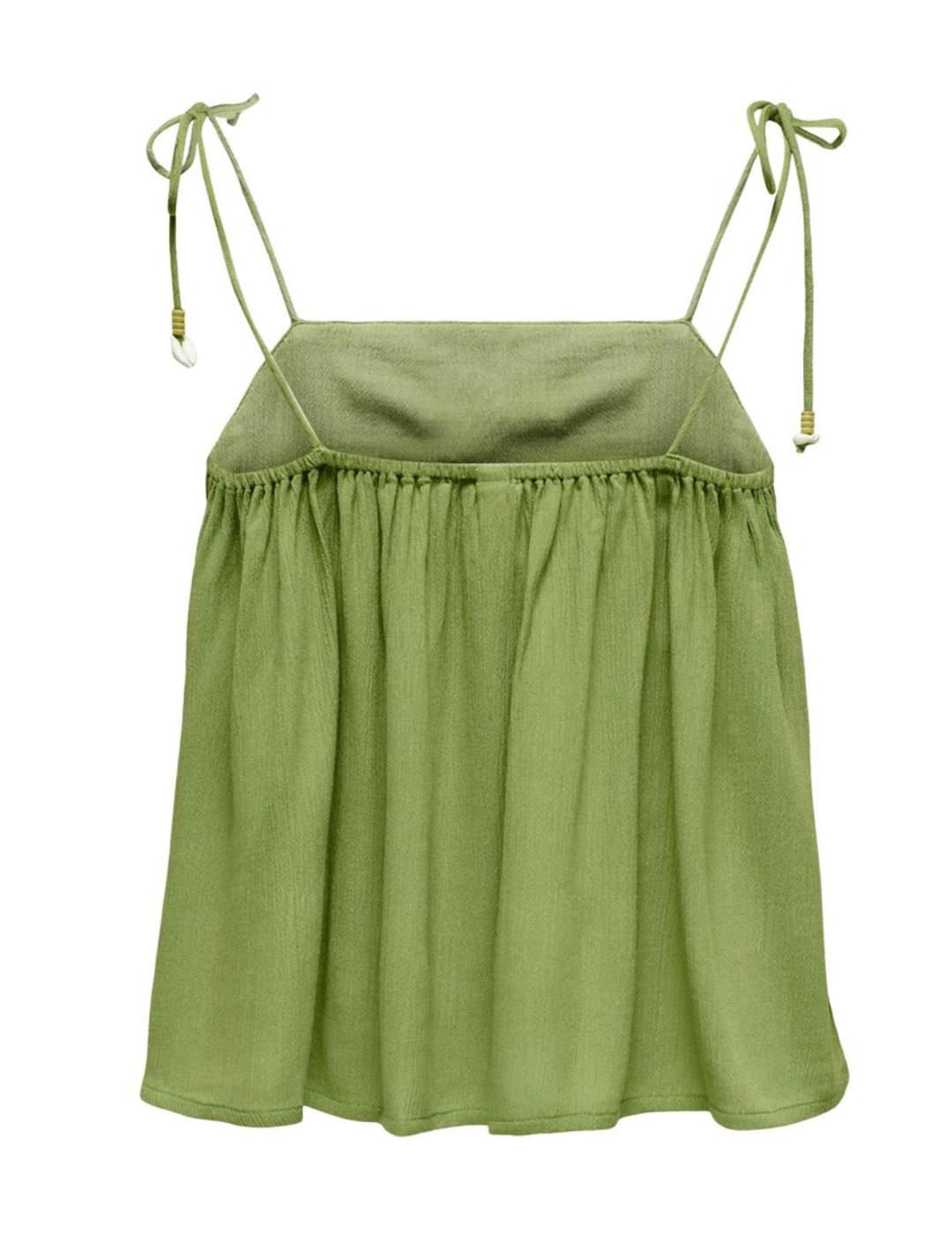 Top Only Noell verde tirantes finos para mujer