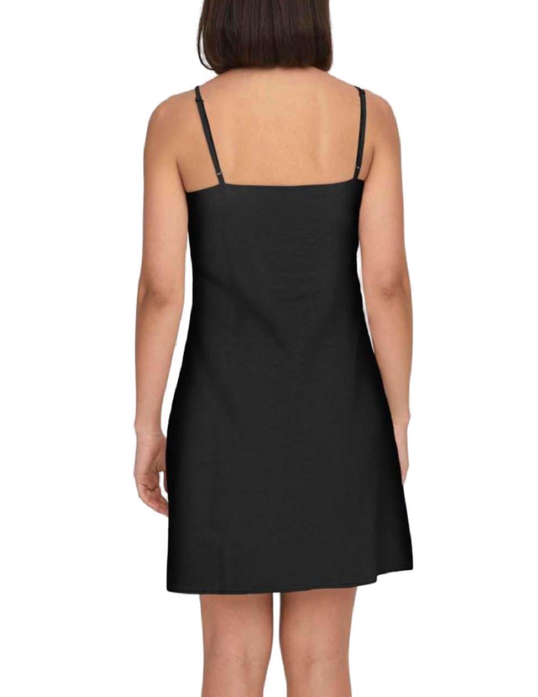 Vestido Only Caro corto negro de lino para mujer