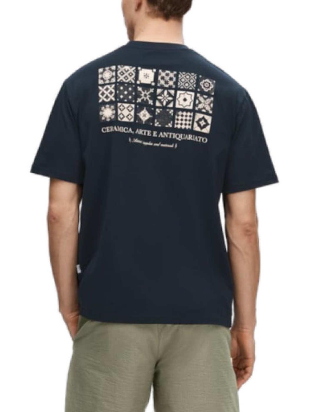 Camiseta Selected Aried marino manga corta para hombre