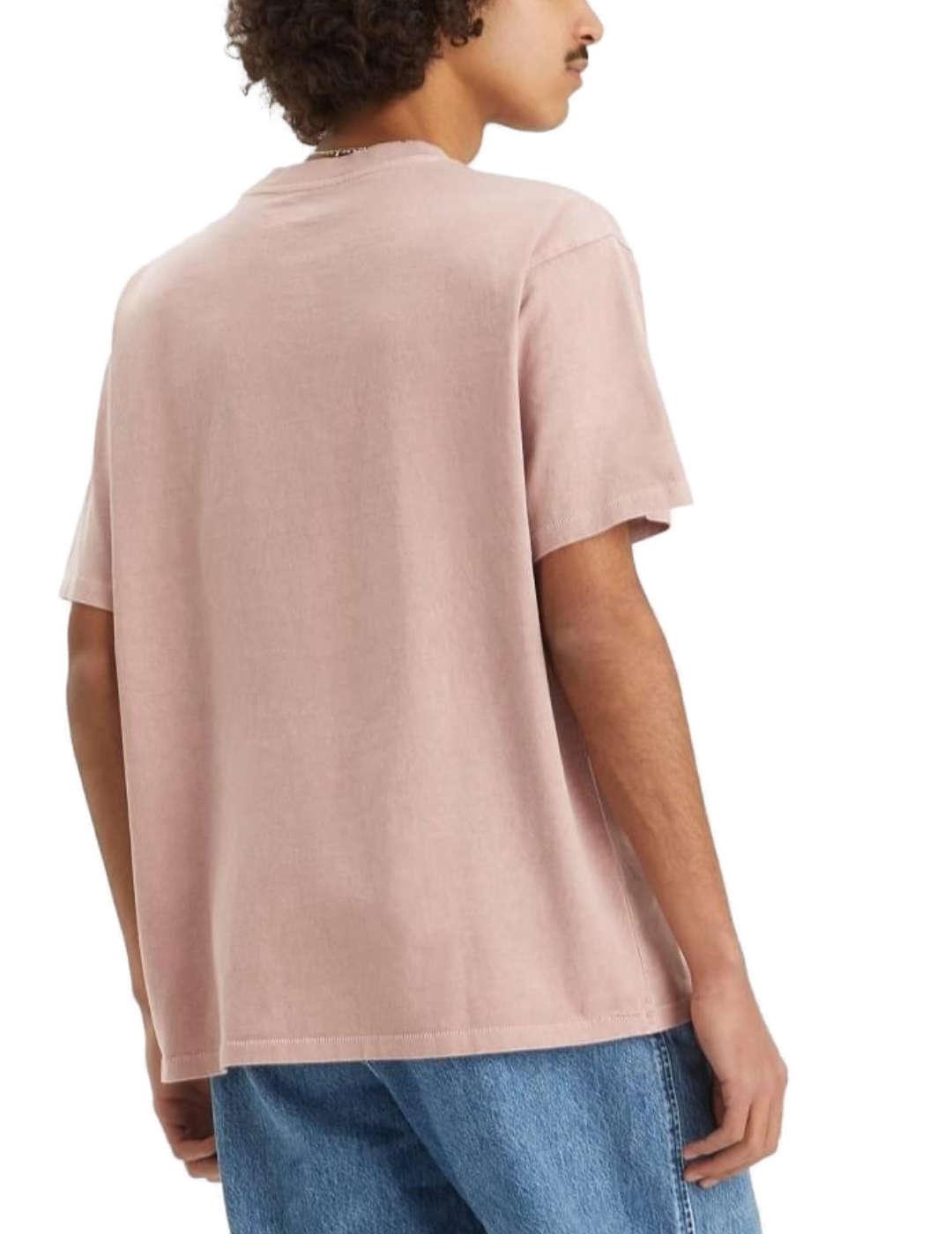 Camiseta Levi´s vintage rosa oversize manga corta de hombre
