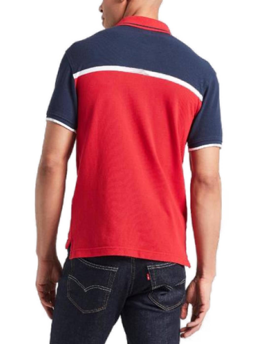 Polo Levi´s colorblock marino y rojo manga corta para hombre