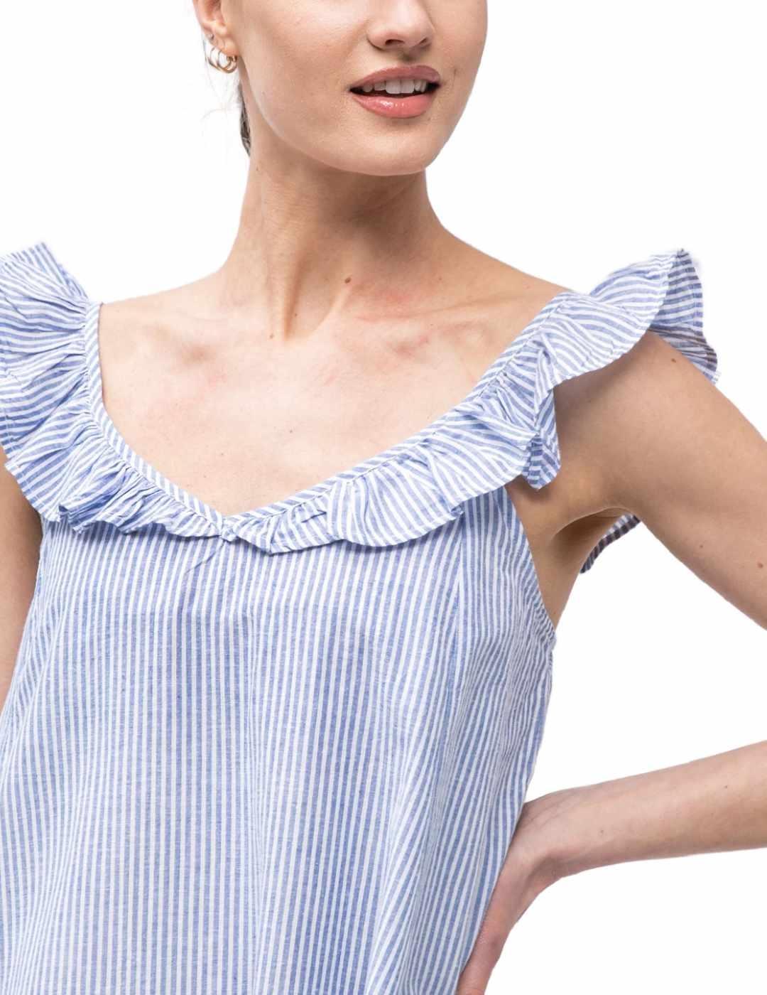 Vestido Only Allie largo de rayas azul y blanco para mujer