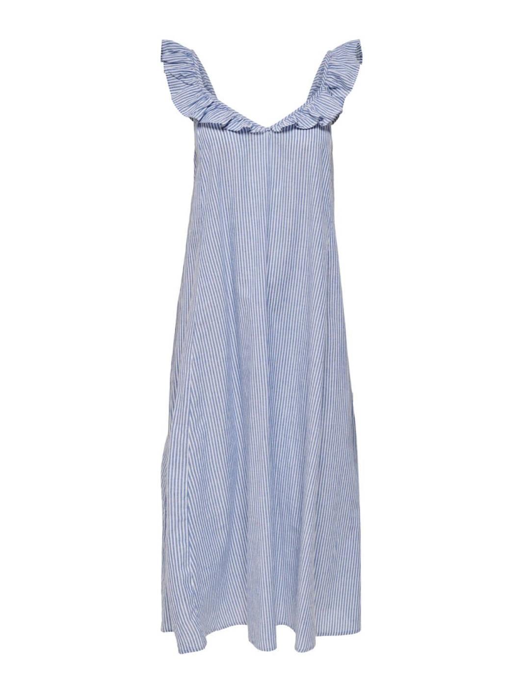 Vestido Only Allie largo de rayas azul y blanco para mujer