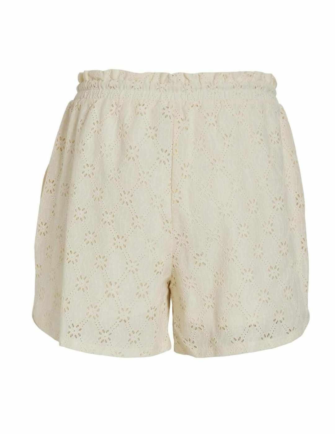 Short Vila Sumia beige troquelado para mujer