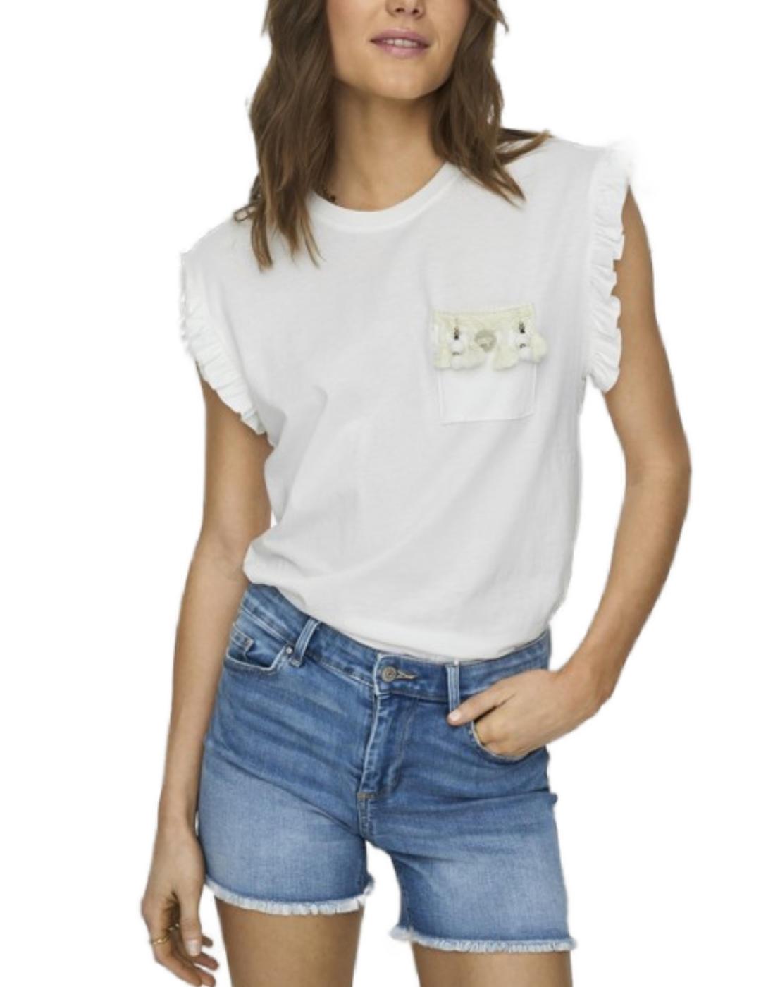 Camiseta Only Filippa blanco manga corta para mujer