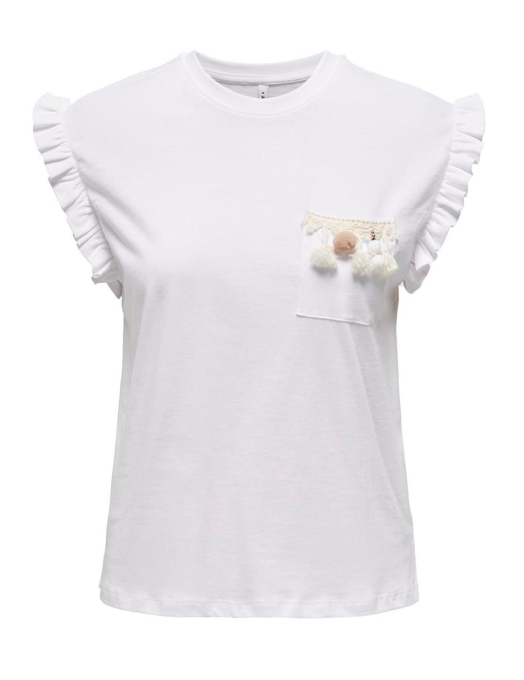 Camiseta Only Filippa blanco manga corta para mujer